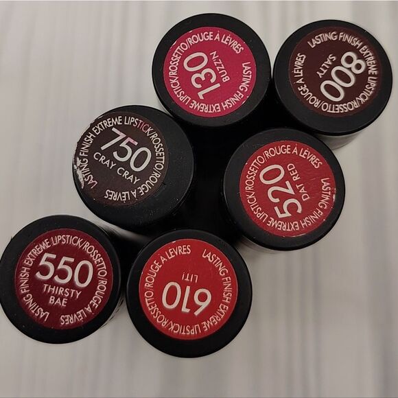 Rimmel Set  Lasting Finish Extreme Lipstick 6 New - Picture 1 of 5